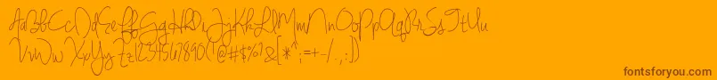 BmdJenniferLynne Font – Brown Fonts on Orange Background