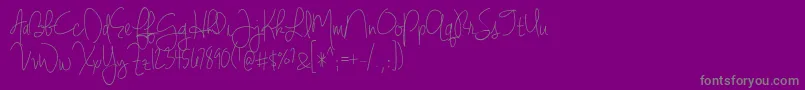 Czcionka BmdJenniferLynne – szare czcionki na fioletowym tle