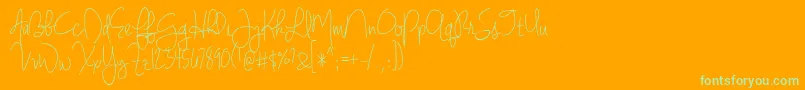 BmdJenniferLynne-fontti – vihreät fontit oranssilla taustalla