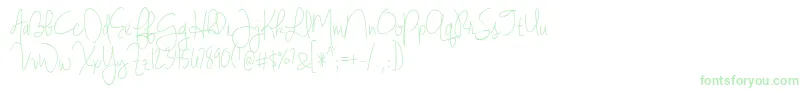 BmdJenniferLynne Font – Green Fonts on White Background