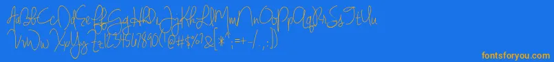 BmdJenniferLynne Font – Orange Fonts on Blue Background