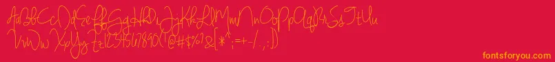 BmdJenniferLynne Font – Orange Fonts on Red Background