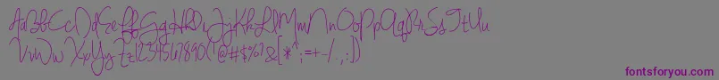 BmdJenniferLynne Font – Purple Fonts on Gray Background