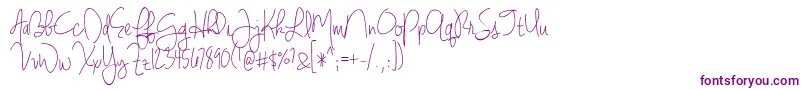 BmdJenniferLynne Font – Purple Fonts on White Background