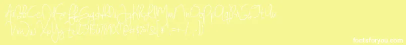 Czcionka BmdJenniferLynne – białe czcionki na żółtym tle
