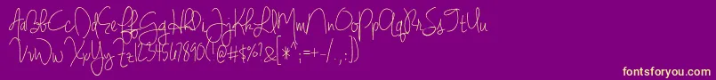 BmdJenniferLynne-Schriftart – Gelbe Schriften auf violettem Hintergrund