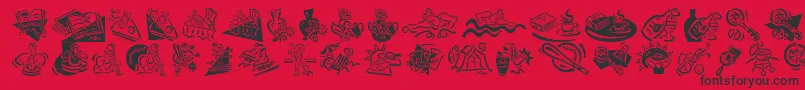 フォントDfdiversions – 赤い背景に黒い文字