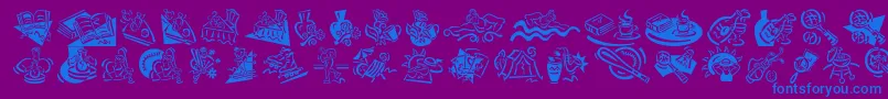 フォントDfdiversions – 紫色の背景に青い文字