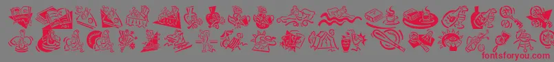 フォントDfdiversions – 赤い文字の灰色の背景
