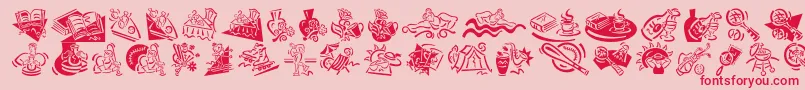 fuente Dfdiversions – Fuentes Rojas Sobre Fondo Rosa