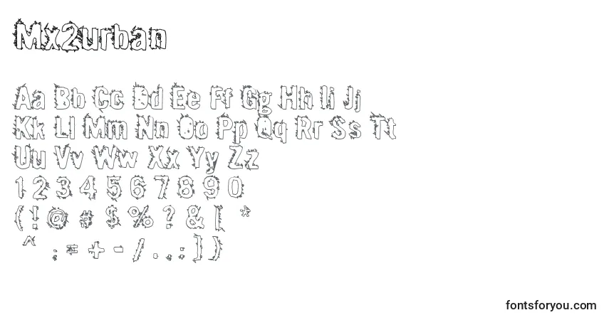Czcionka Mx2urban – alfabet, cyfry, specjalne znaki