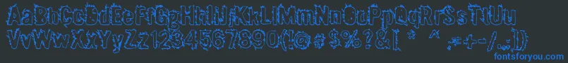 Mx2urban-Schriftart – Blaue Schriften auf schwarzem Hintergrund