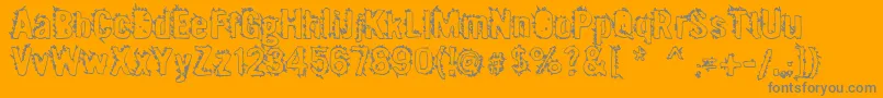 Mx2urban-fontti – harmaat kirjasimet oranssilla taustalla