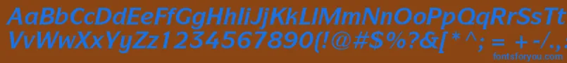 ItcsymbolstdBolditalic Font – Blue Fonts on Brown Background