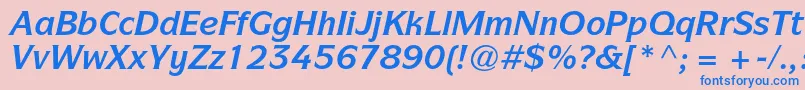 ItcsymbolstdBolditalic-Schriftart – Blaue Schriften auf rosa Hintergrund