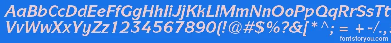 Lisätietoja ItcsymbolstdBolditalic-fontista ItcsymbolstdBolditalic-fontti – vaaleanpunaiset fontit sinisellä taustalla