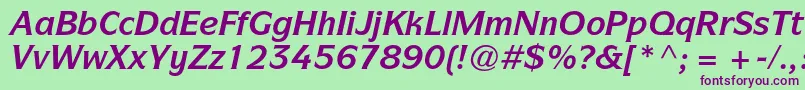 ItcsymbolstdBolditalic Font – Purple Fonts on Green Background