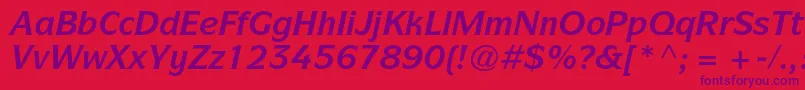 ItcsymbolstdBolditalic-Schriftart – Violette Schriften auf rotem Hintergrund