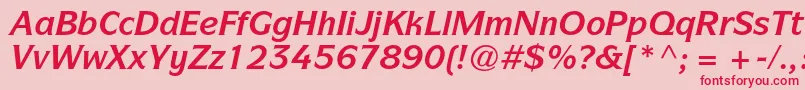 ItcsymbolstdBolditalic-Schriftart – Rote Schriften auf rosa Hintergrund