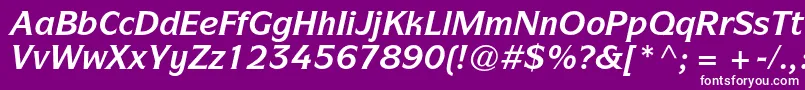 ItcsymbolstdBolditalic-Schriftart – Weiße Schriften auf violettem Hintergrund