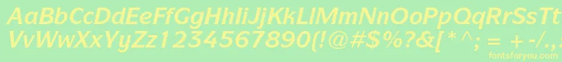 Police ItcsymbolstdBolditalic – polices jaunes sur fond vert
