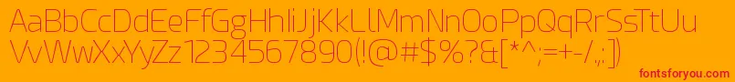 EsphimereThin-Schriftart – Rote Schriften auf orangefarbenem Hintergrund