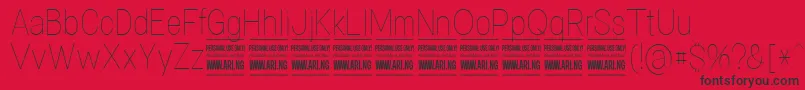 SpecifypersonalConthin Font – Black Fonts on Red Background