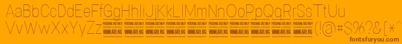 SpecifypersonalConthin Font – Brown Fonts on Orange Background