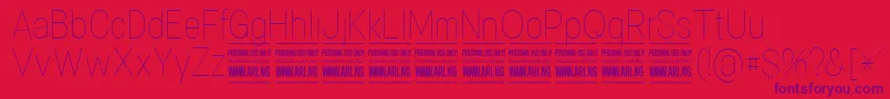 SpecifypersonalConthin Font – Purple Fonts on Red Background