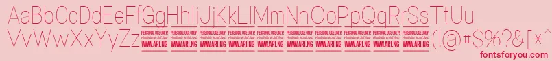 SpecifypersonalConthin Font – Red Fonts on Pink Background