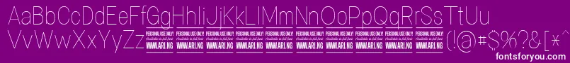 SpecifypersonalConthin Font – White Fonts on Purple Background