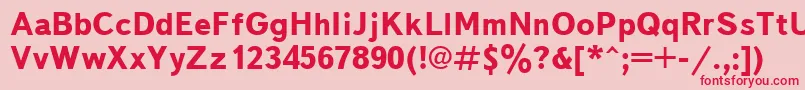 フォントTextbookcttBold – ピンクの背景に赤い文字