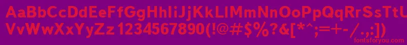 Police TextbookcttBold – polices rouges sur fond violet