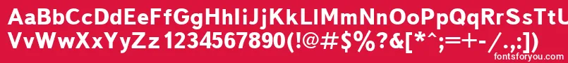フォントTextbookcttBold – 赤い背景に白い文字