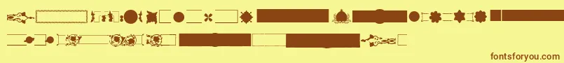Шрифт Pfornmtreasures2Layer1 – коричневые шрифты на жёлтом фоне