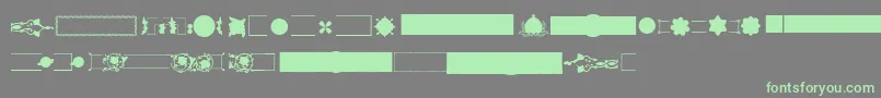Czcionka Pfornmtreasures2Layer1 – zielone czcionki na szarym tle