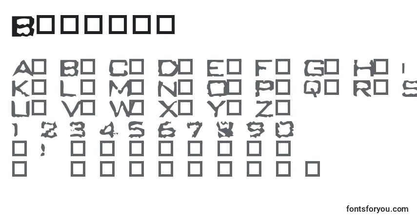Schriftart Bumling – Alphabet, Zahlen, spezielle Symbole