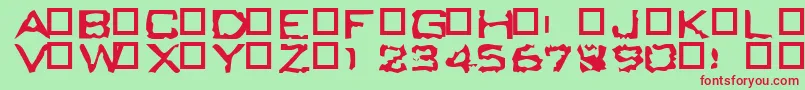 Bumling Font – Red Fonts on Green Background