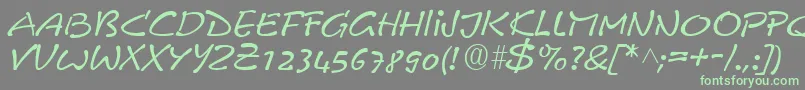 PyxidiumquickRegular Font – Green Fonts on Gray Background