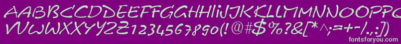 PyxidiumquickRegular Font – Green Fonts on Purple Background