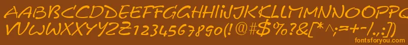 PyxidiumquickRegular Font – Orange Fonts on Brown Background