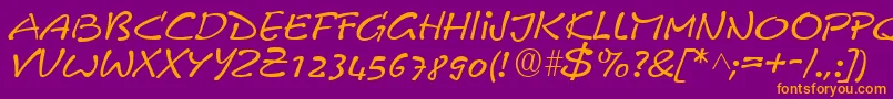 PyxidiumquickRegular Font – Orange Fonts on Purple Background