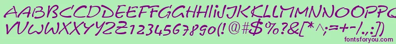 Шрифт PyxidiumquickRegular – фиолетовые шрифты на зелёном фоне