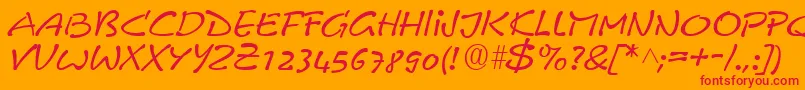 PyxidiumquickRegular Font – Red Fonts on Orange Background