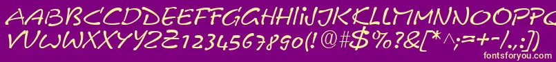 PyxidiumquickRegular Font – Yellow Fonts on Purple Background