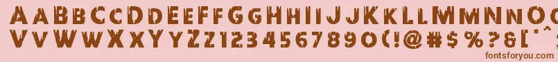 フォントRedundeadtitle – ピンクの背景に茶色のフォント
