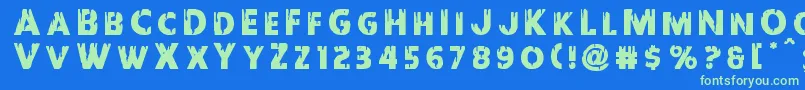 Redundeadtitle Font – Green Fonts on Blue Background