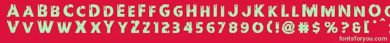 フォントRedundeadtitle – 赤い背景に緑の文字