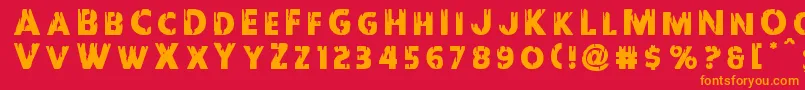 Redundeadtitle Font – Orange Fonts on Red Background