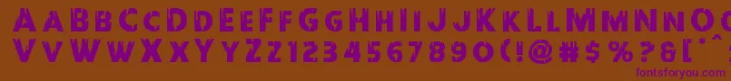 Redundeadtitle Font – Purple Fonts on Brown Background